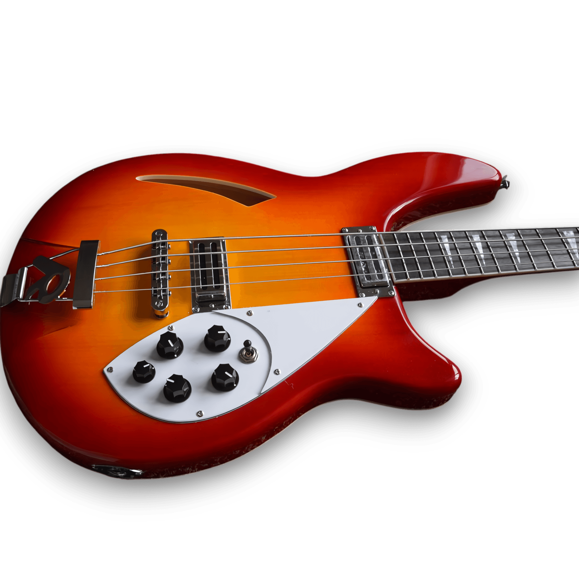 Custom Made 4005 Fireglo Style Semi-Hollow Body 4 Strings Electric Bass - Image 3