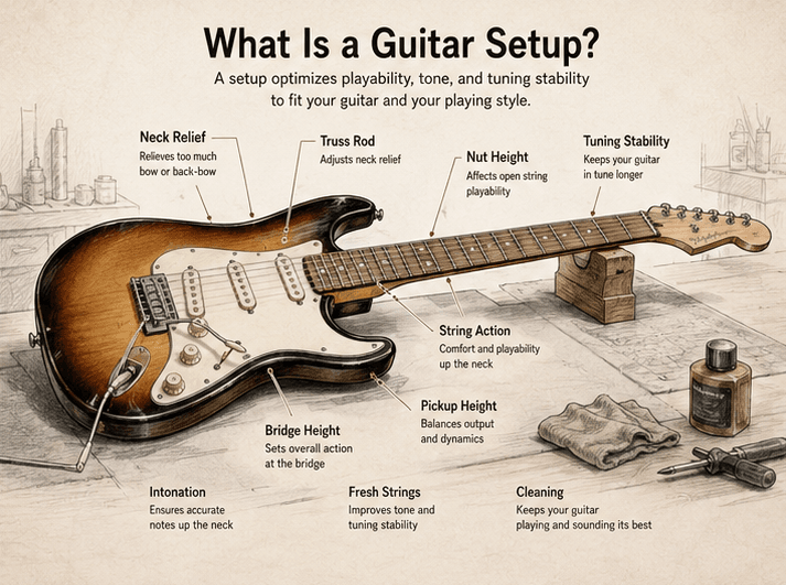 Basic Guitar Setup Guide: How to Set Up Your Guitar for Better Playability - DCustomGuitar