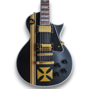 Custom Made Black Iron Cross Guitar LP Hetfield Style Electric Guitar