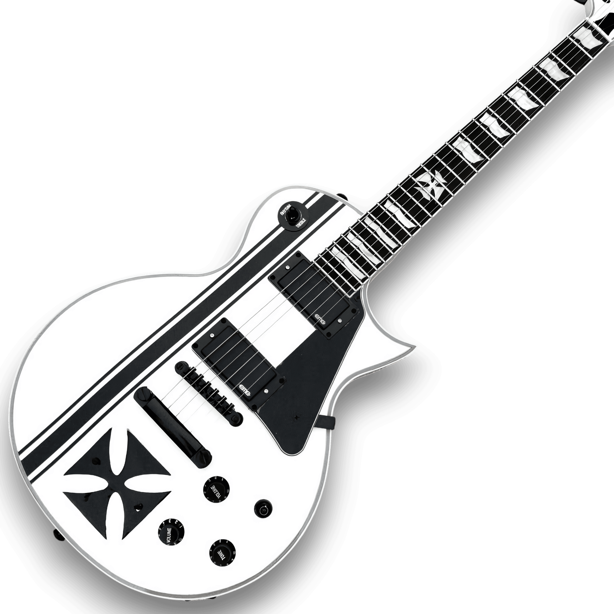Custom Made Snow White Guitar Iron Cross Hetfield Electric Guitar - Image 2