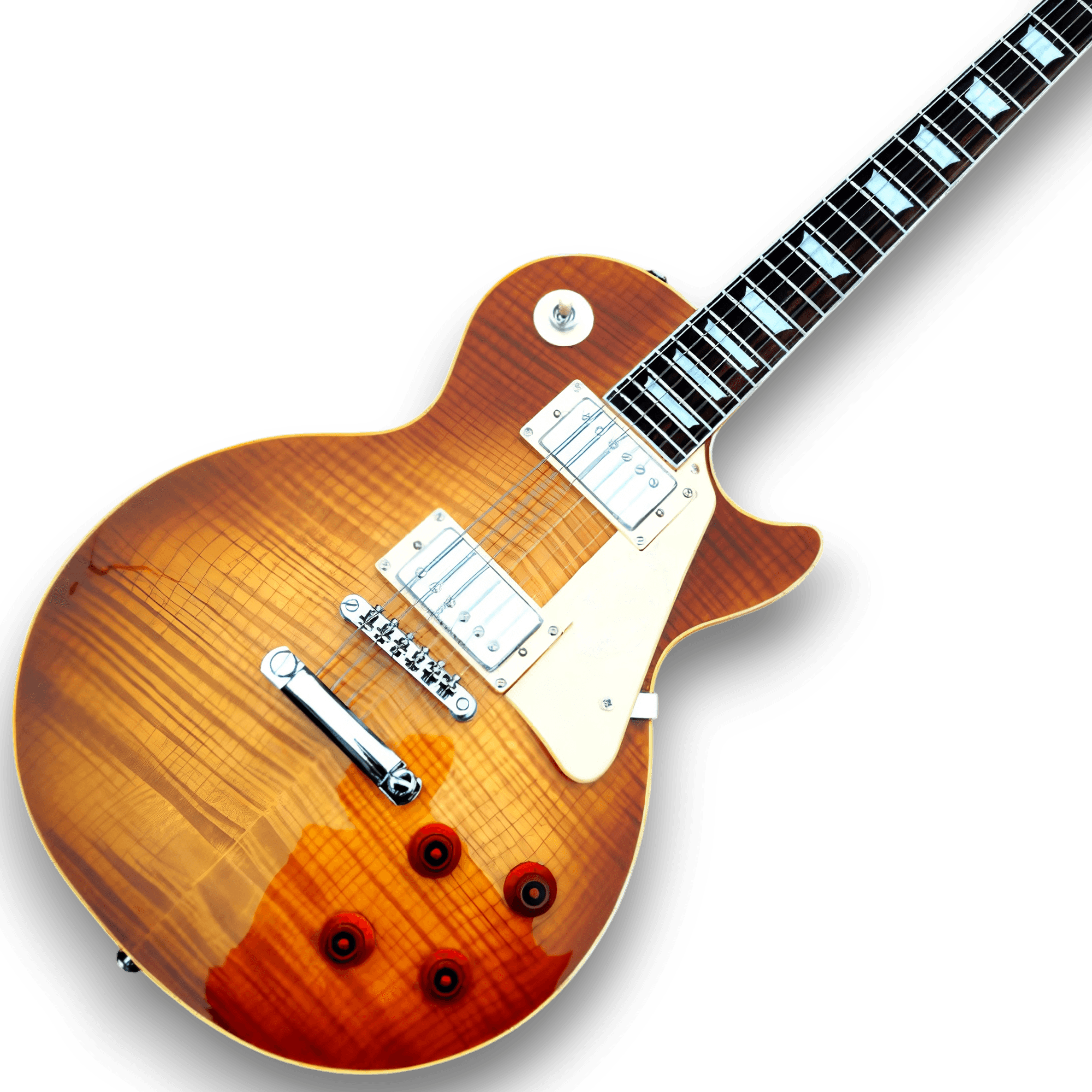 Custom Made Sunburst LP Style Flame Maple Top Electric Guitar