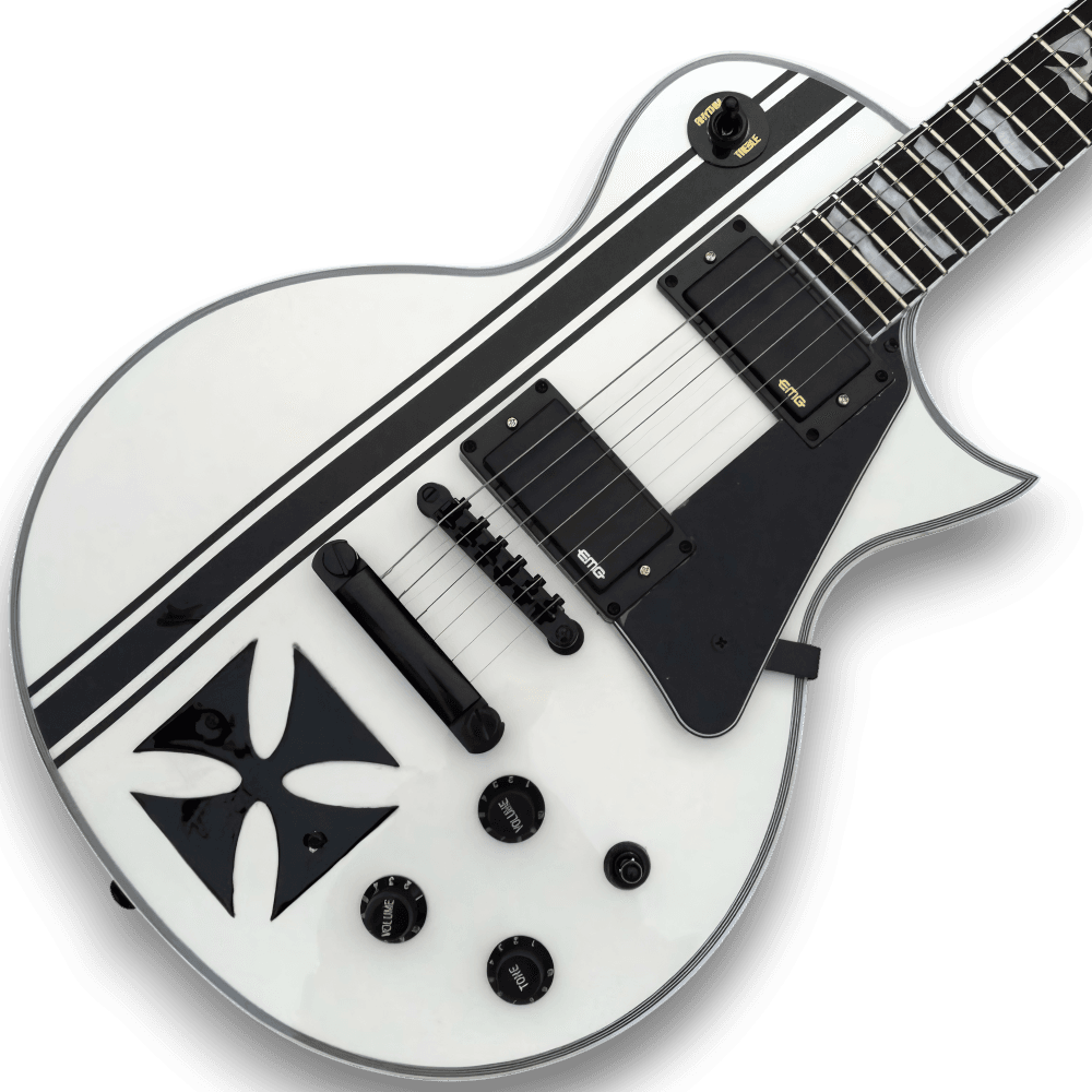 Custom Made Snow White Guitar Iron Cross Hetfield Electric Guitar