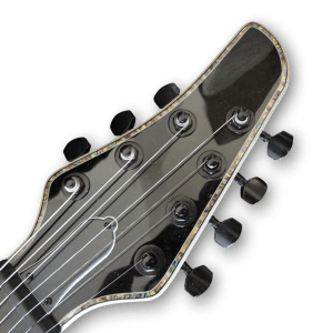 Custom Made Regius 7 Strings Gothic Monolith Black Graining Red Matt Neck-Through-Body Electric Guitar - Image 4