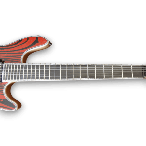 Custom Made Regius 7 Strings Gothic Monolith Black Graining Red Matt Neck-Through-Body Electric Guitar - Image 3