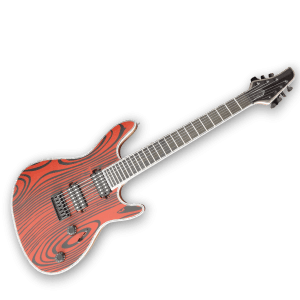 Custom Made Regius 7 Strings Gothic Monolith Black Graining Red Matt Neck-Through-Body Electric Guitar - Image 2