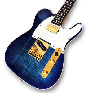 Custom Made Blue Burst Flame Maple Top Tele Style 6 Strings Electric Guitar