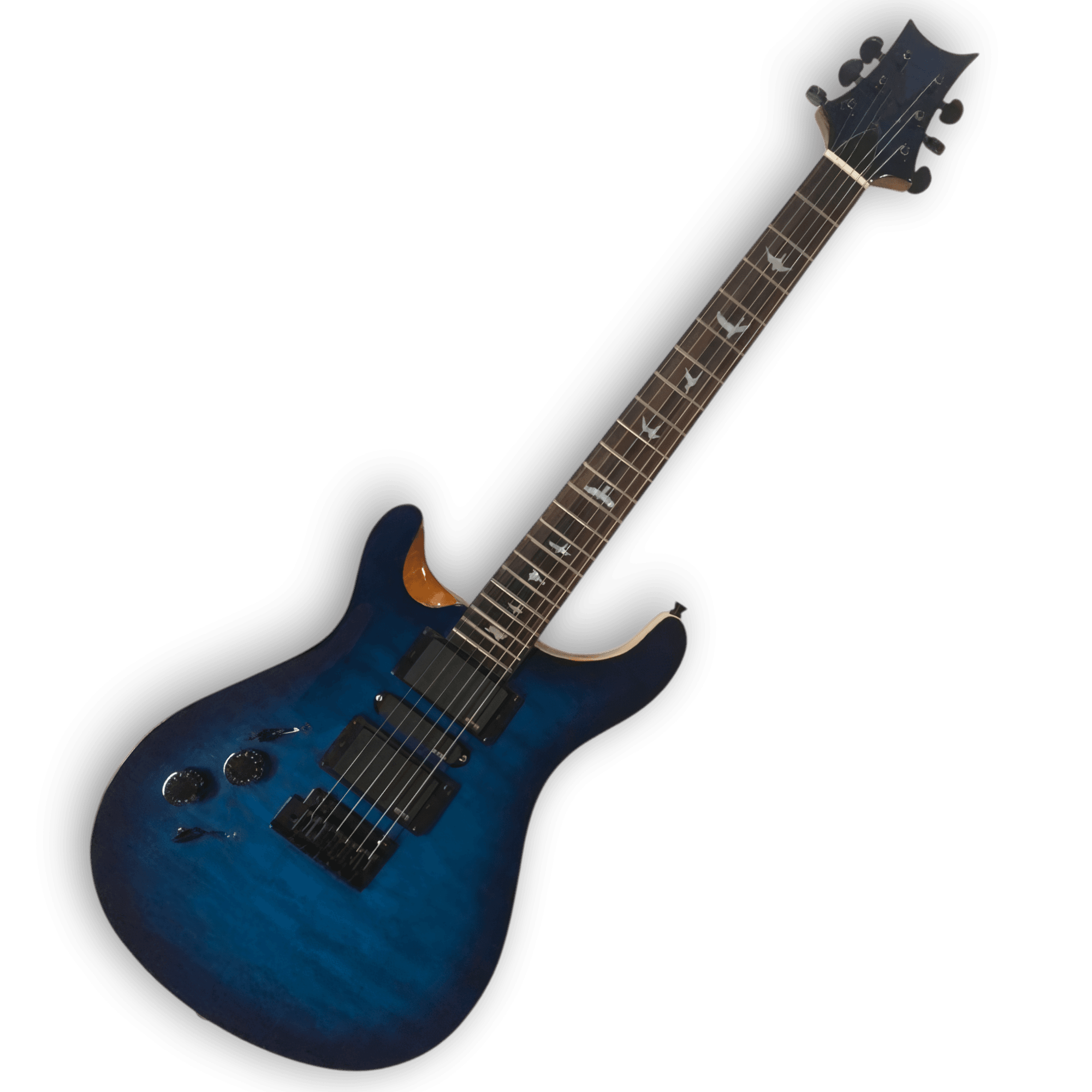 Custom Made Blue Burst Left Handed Quilted Maple Top 6 Strings Electric Guitar - Image 2