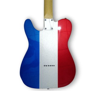 Custom Made Blue Red Silver Sparkle Buck Owens Tele Style 6 Strings Electric Guitar - Image 6