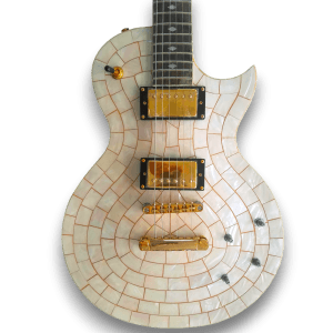 Custom Made Mother of Pearl Front LP Style 6 Strings Electric Guitar