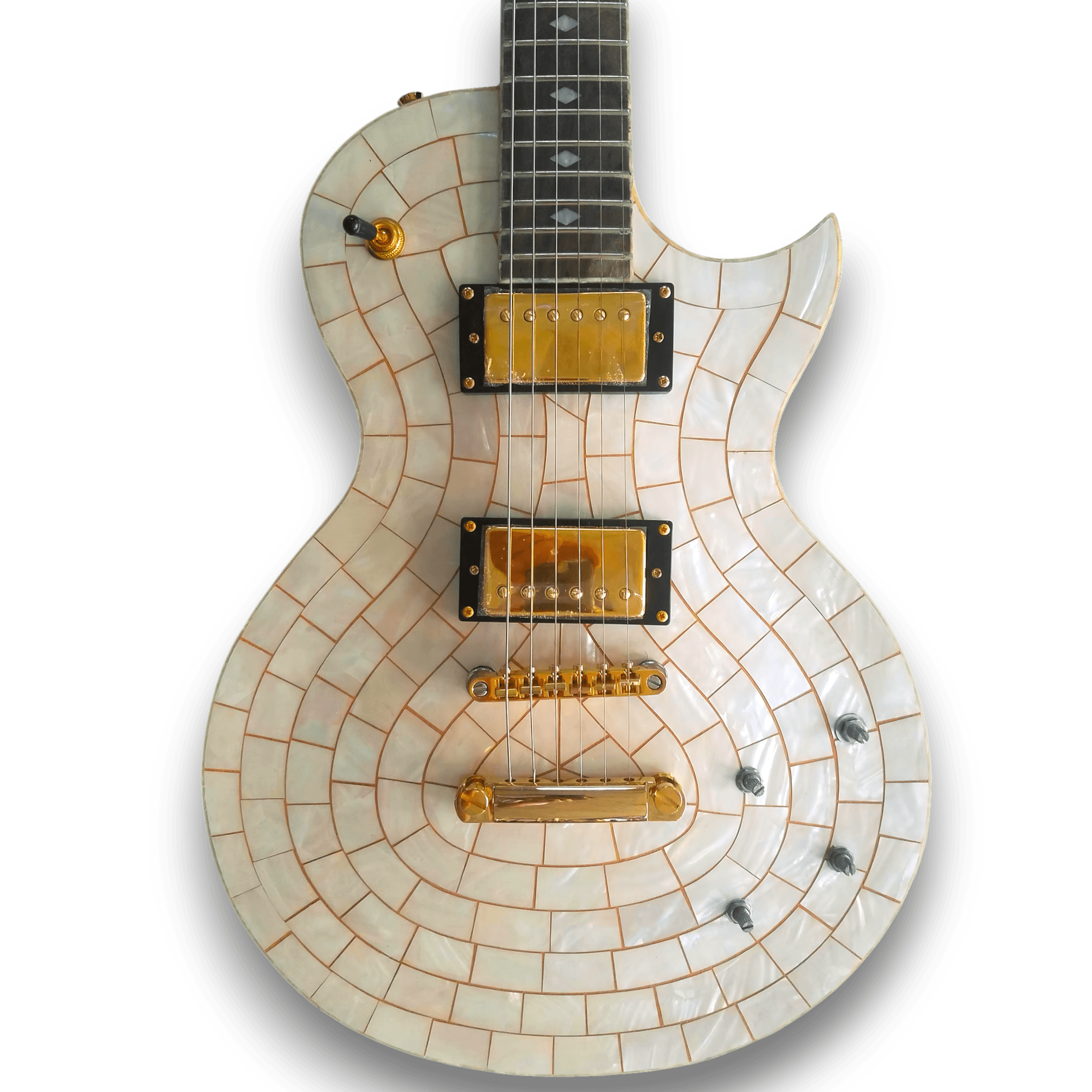 Custom Made Mother of Pearl Front LP Style 6 Strings Electric Guitar