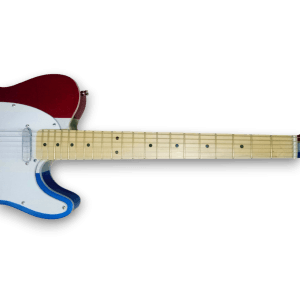 Custom Made Blue Red Silver Sparkle Buck Owens Tele Style 6 Strings Electric Guitar - Image 3