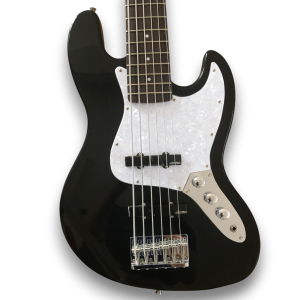 Custom Made 6 Strings Black Jazz Bass Style Electric Bass