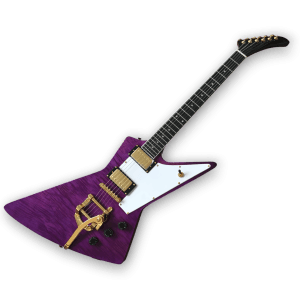 Custom Made Purple Flame Maple Top Explorer Style 6 Strings Electric Guitar - Image 2