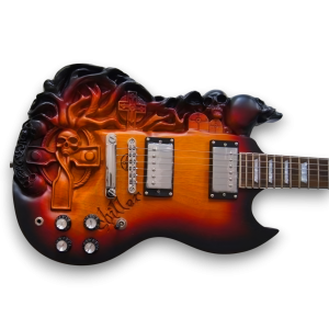 Custom Made Carved Sunburst SG Style 6 Strings Electric Guitar