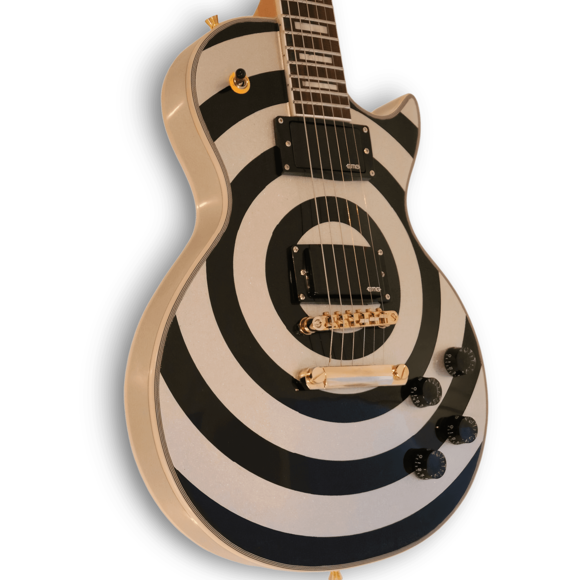 Custom Made White Zakk Wylde LP Style Bullseye 6 Strings Electric Guitar - Image 2