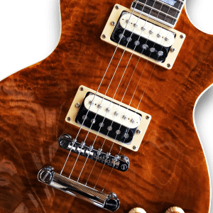 Custom Made LP Style Brown Flame Maple Top Electric Guitar - Image 2