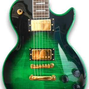 Custom Made Green Widow Flame Maple Top LP Style 6 Strings Electric Guitar - Image 3