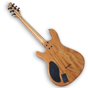 Custom Made Ash Wood Gothic Style Black Red Natural Matt Electric Guitar - Image 3