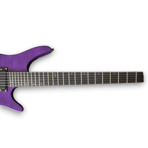 Custom Made Purple Headless Flame Maple Top Jordan Rudess Style Electric Guitar - Image 3