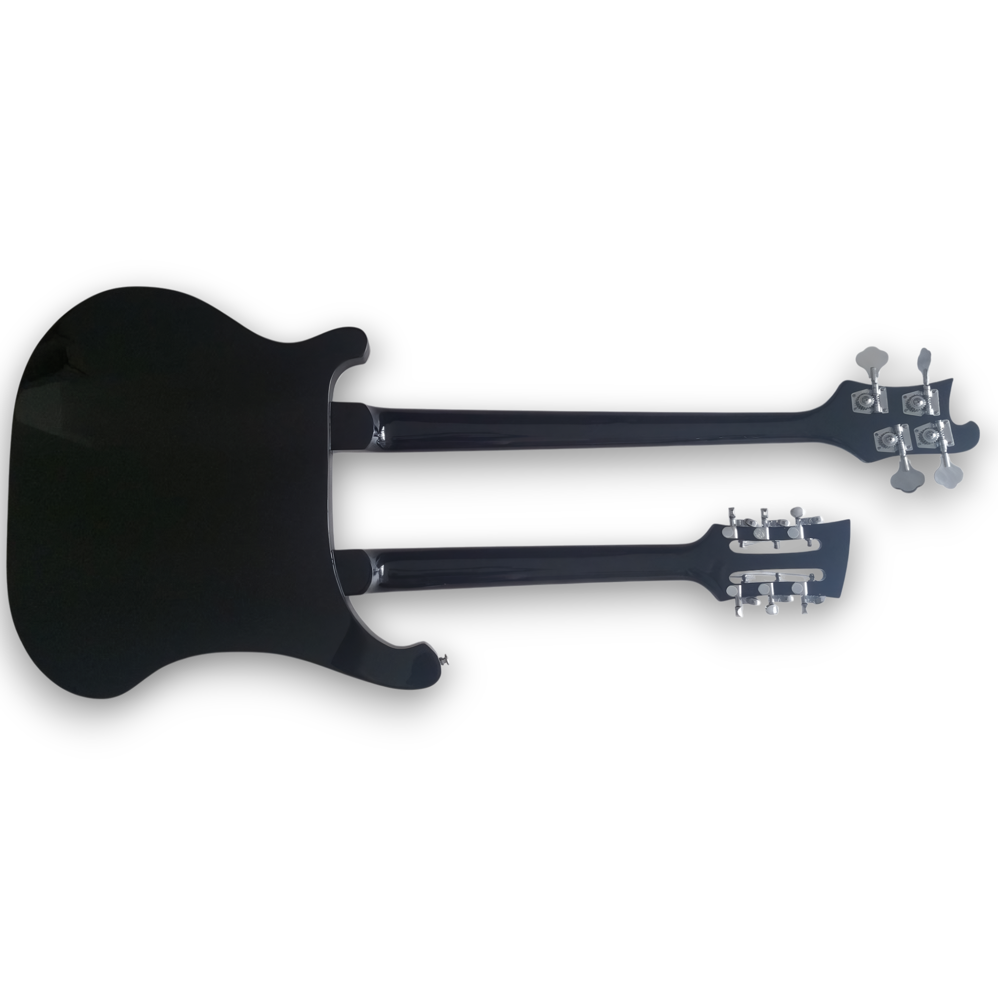 Custom Made Black 4080 Style Double Neck 4 Strings Bass & 12 Strings Electric Guitar - Image 2