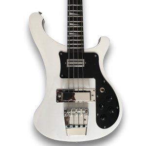 Custom Made White Color Neck-Through-Body 4003 Style Electric Bass