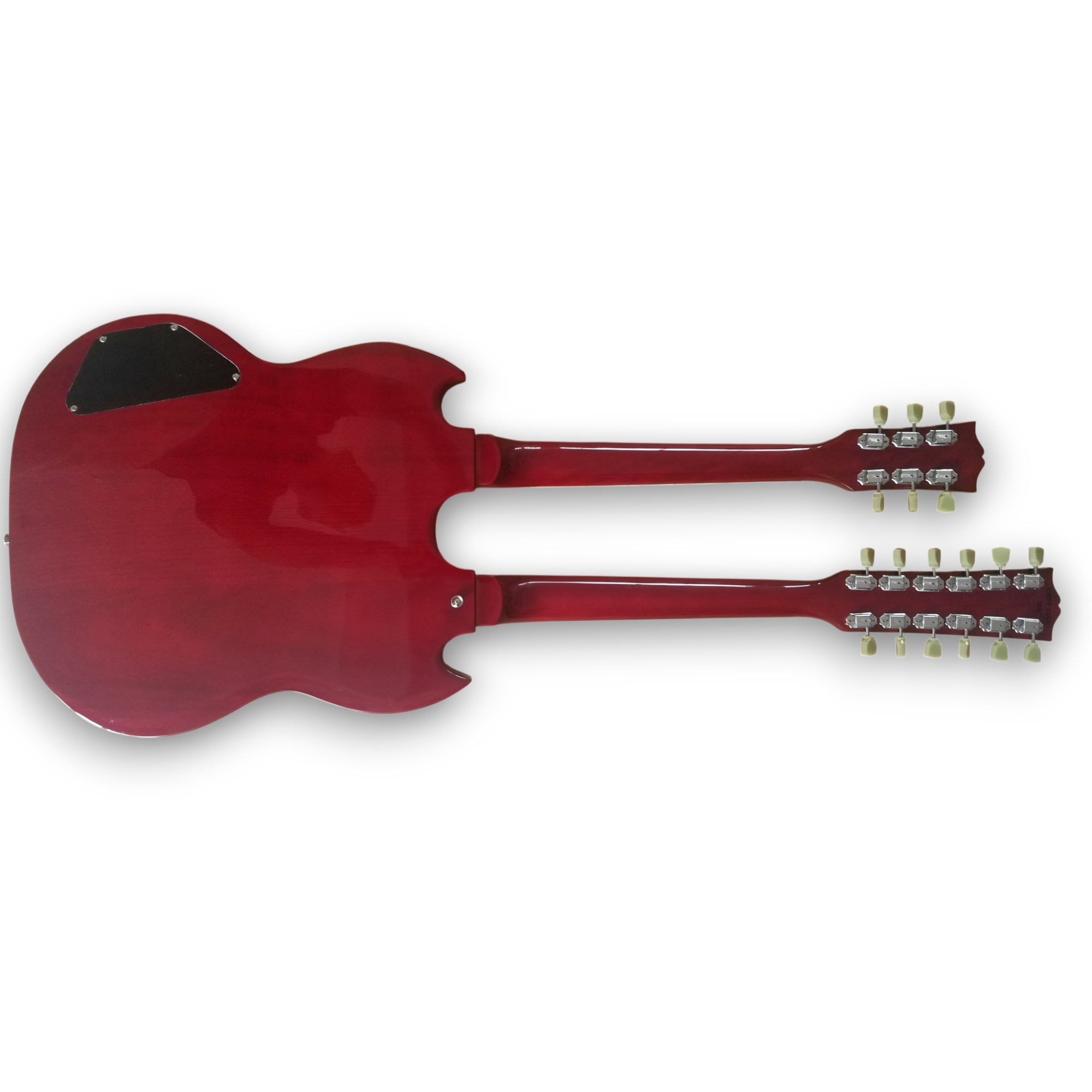 Custom Made Cherry Red SG Style 1275 Double Neck Don Felder Electric Guitar 12 & 6 Strings - Image 5