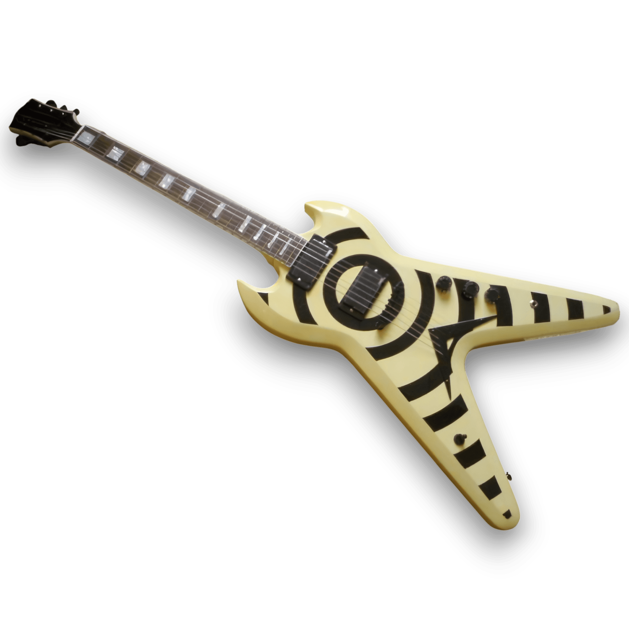 Custom Made Cream Zakk Wylde Style Bullseye 6 Strings Electric Guitar - Image 2
