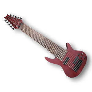 Custom Made Metallic Red 10 Strings Electric Bass