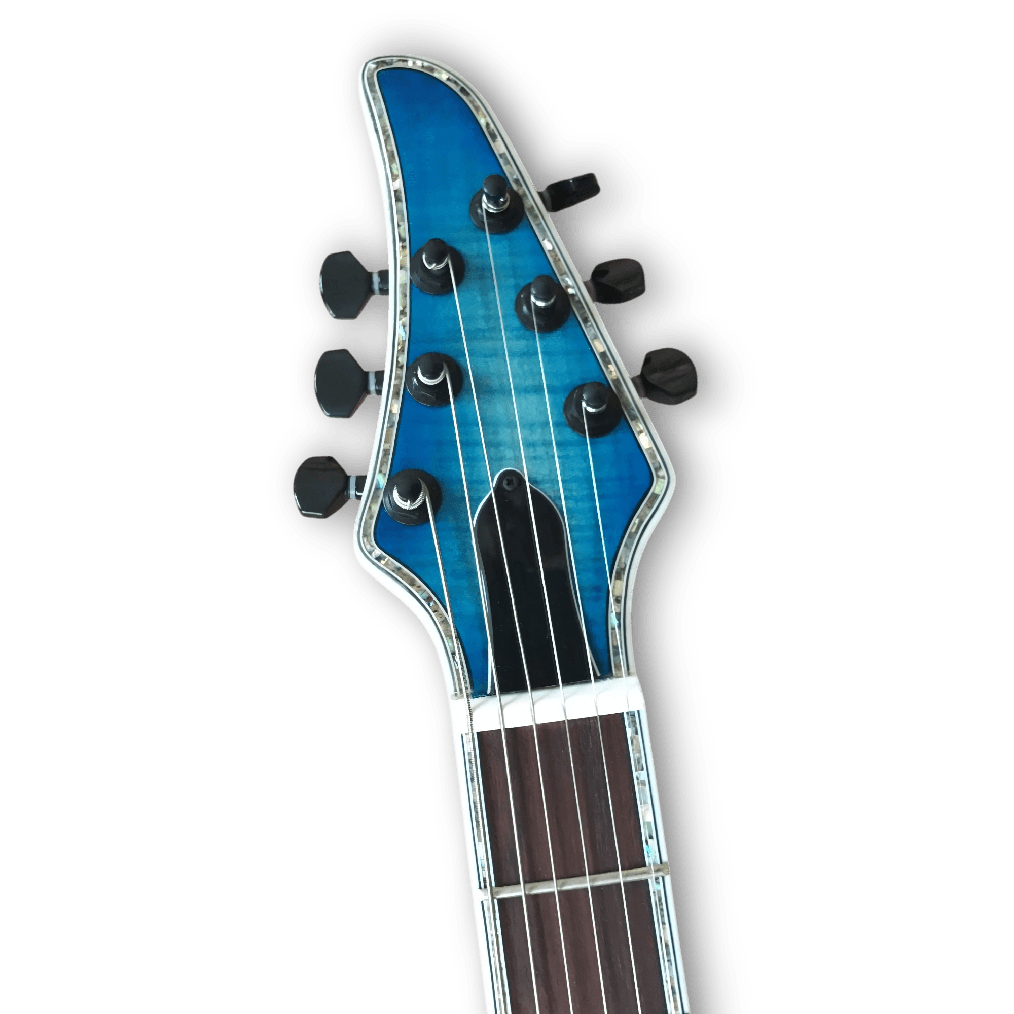 Custom Made Blue Burst Flame Maple Top Regius Style 6 Strings Electric Guitar - Image 4