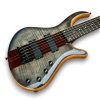 Custom Made Flame Maple Top Neck-Through-Body Patriot Style 6 Strings Electric Bass