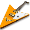 Custom Made Reverse Flying V Style Trans Amber Color 6 Strings Electric Guitar