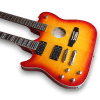 Custom Made Sunburst Flame Maple Top Crossroads Style left Handed 12 Strings Acoustic and 6 Strings Electric Guitar