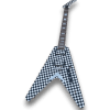 Custom Made Black and White Checkerboard Flying V Style 6 Strings Electric Guitar