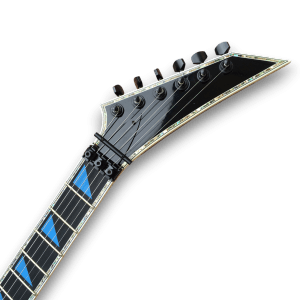 Custom Made Black V Style Blue Inlay Electric Guitar - Image 3