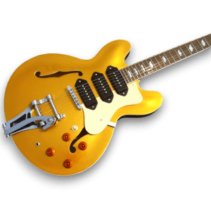 Custom Made Semi-Hollow Gold Top P93 Style 6 Strings Electric Guitar - Image 2