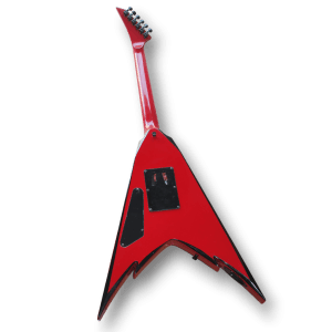 Custom Made King V Style Red With Black Bevels 6 Strings Electric Guitar - Image 4