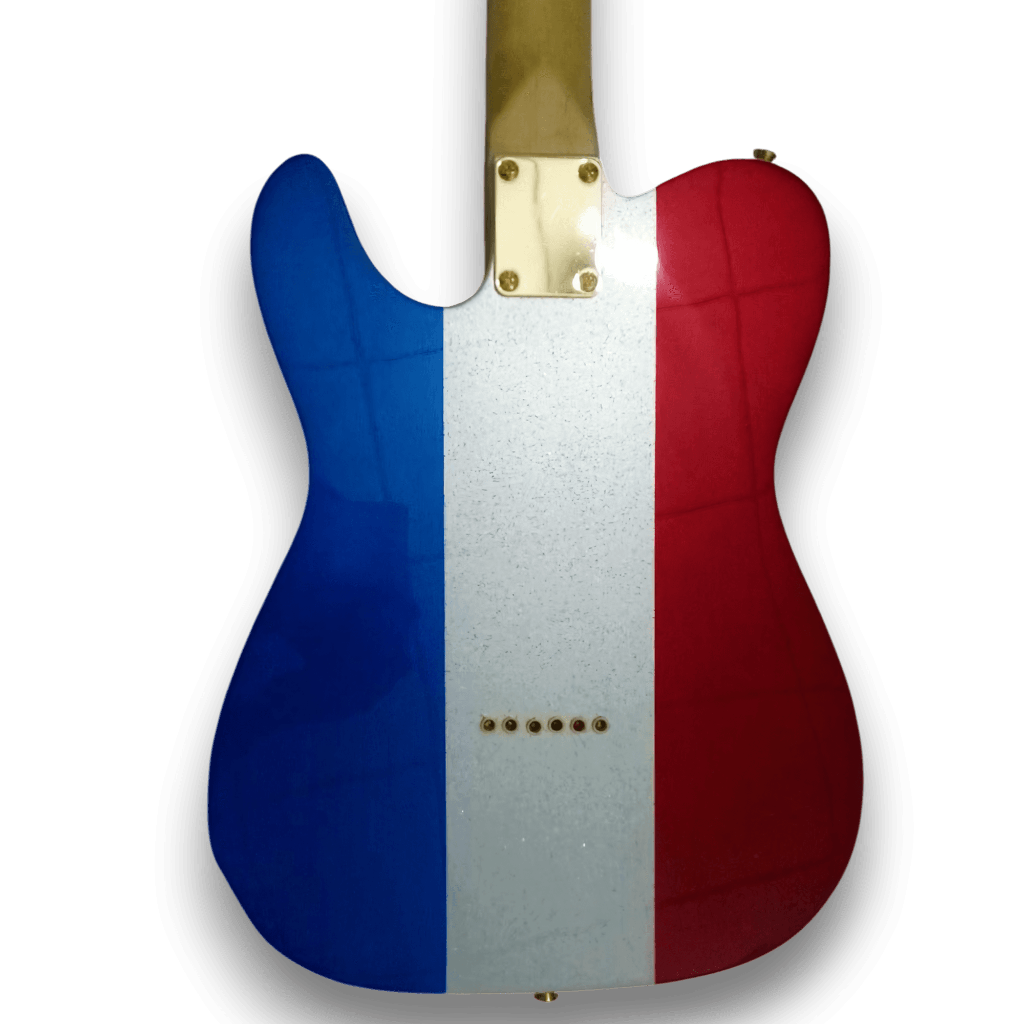 Custom Made Buck Owens Tele Style Blue Red Silver Sparkle 6 Strings Electric Guitar - Image 5