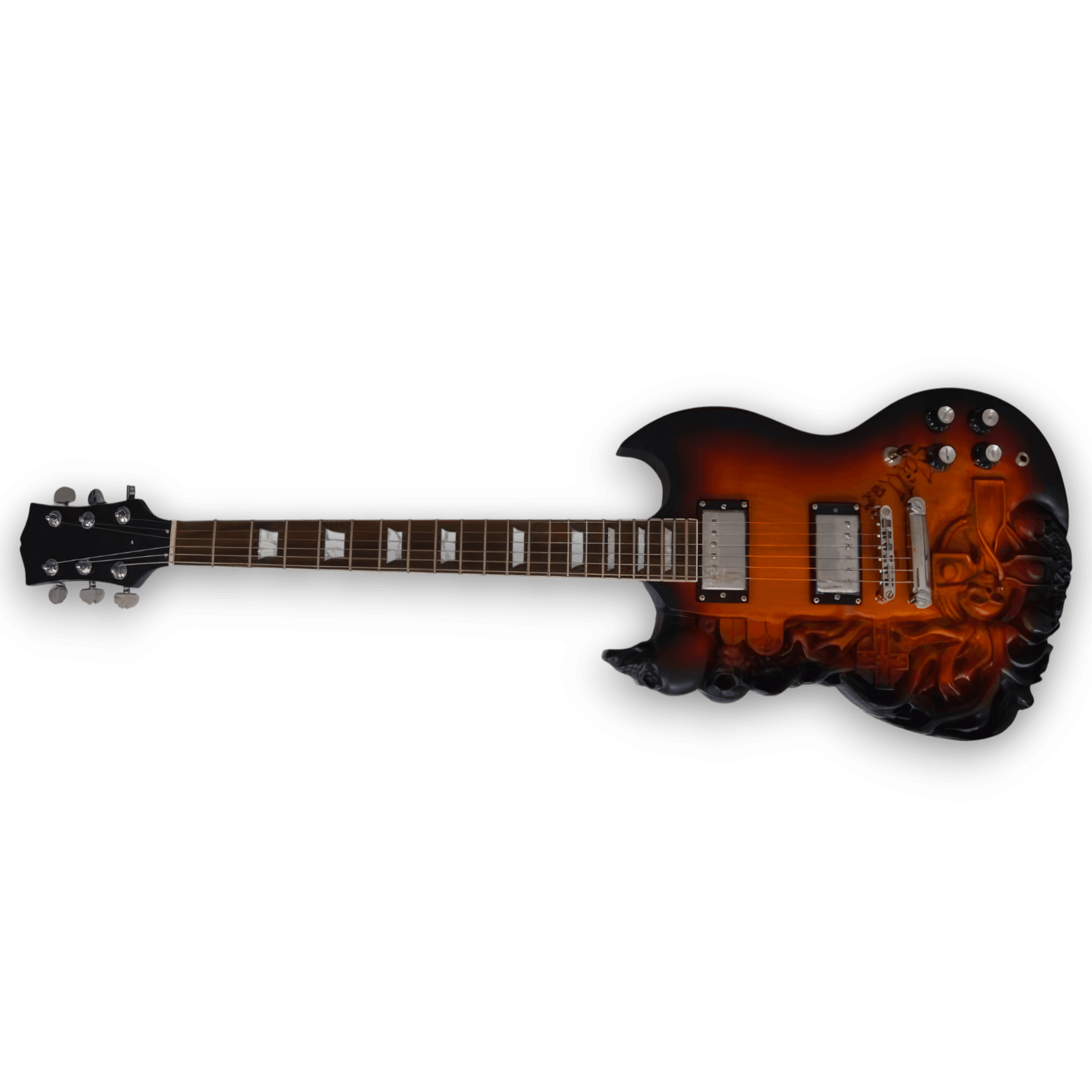 Custom Made Carved Sunburst SG Style 6 Strings Electric Guitar - Image 2