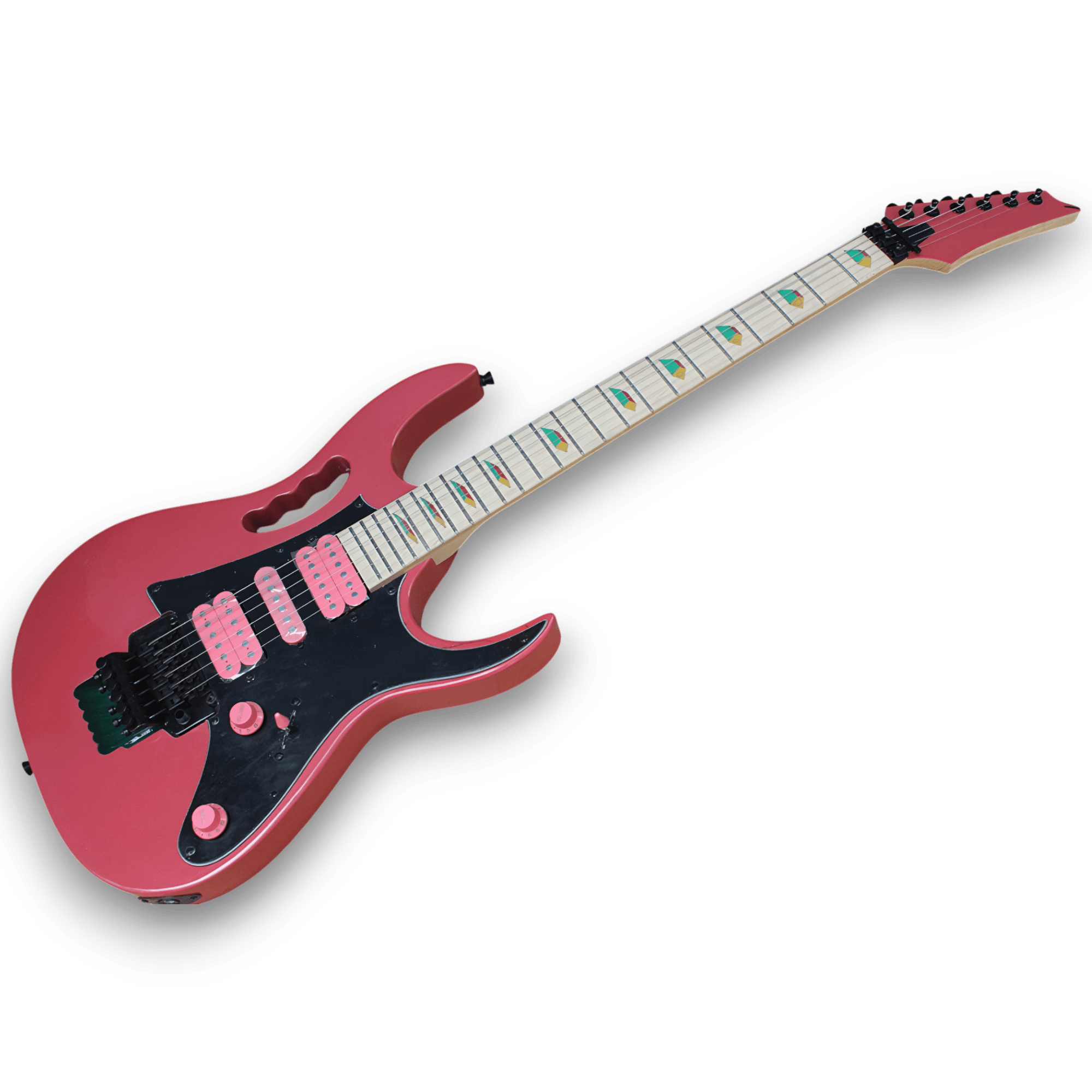 Custom Made Steve Vai Style Shocking Pink Style 6 Strings Electric Guitar - Image 2
