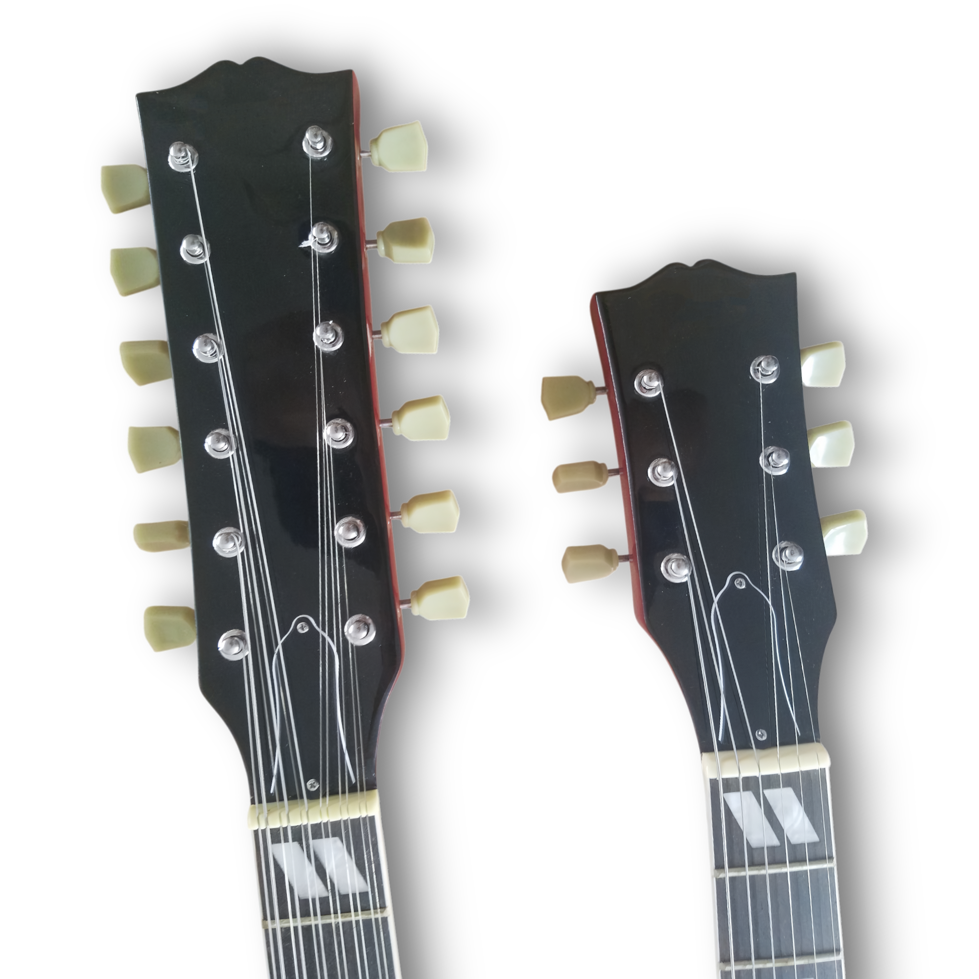 Custom Made Cherry Red SG Style 1275 Double Neck Don Felder Electric Guitar 12 & 6 Strings - Image 4