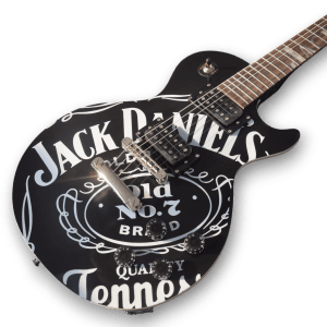 Custom Made Black LP Daniel's Whiskey Style Electric Guitar - Image 3