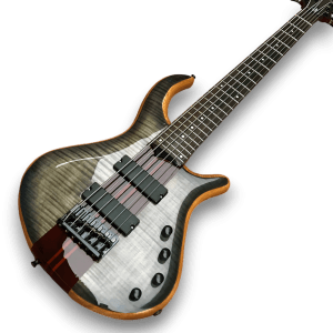 Custom Made Flame Maple Top Neck-Through-Body Patriot Style 6 Strings Electric Bass - Image 2