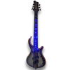 Custom Made 6 Strings LED Bass Flame Maple Top Patriot Style Neck-Through-Body Electric Bass
