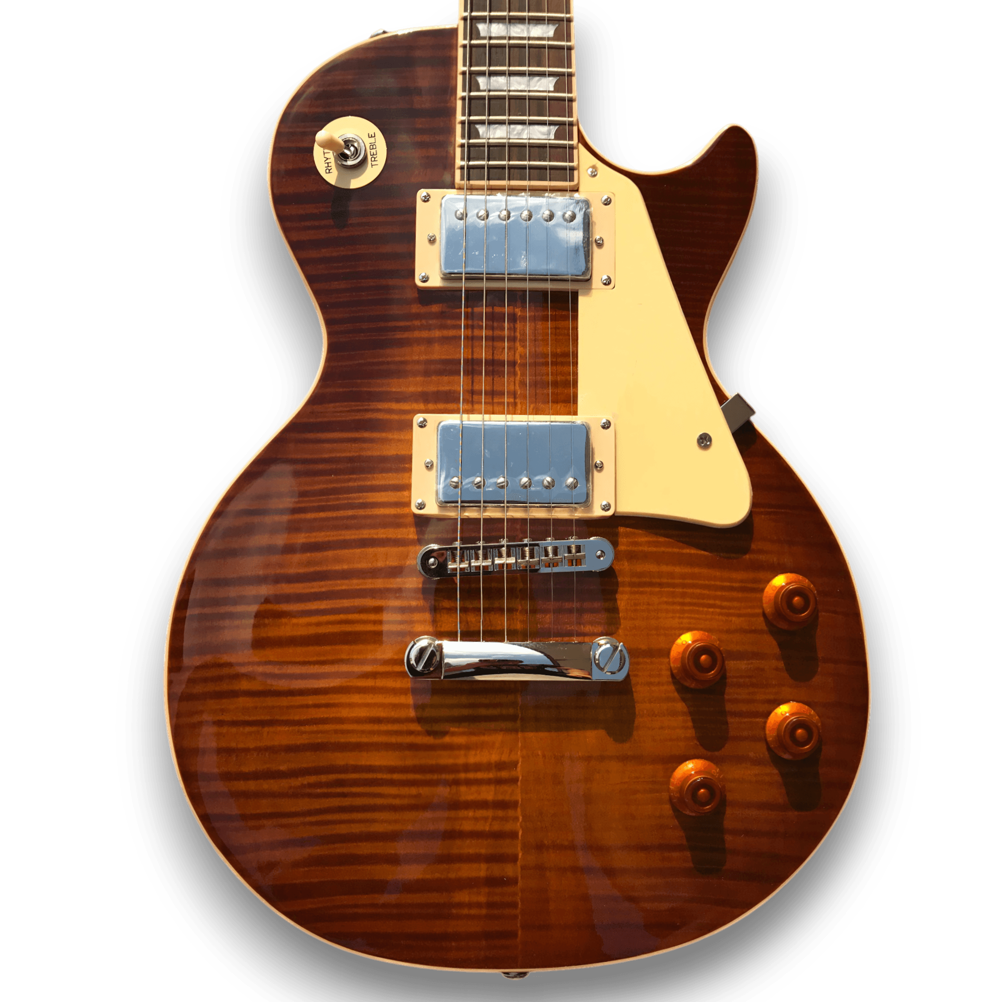 Custom Made Desert Burst Flame Maple Top LP Style 6 Strings Electric Guitar