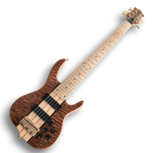 Custom Made Quilted Maple Top Neck Through 6 String Electric Bass Guitar - Image 2