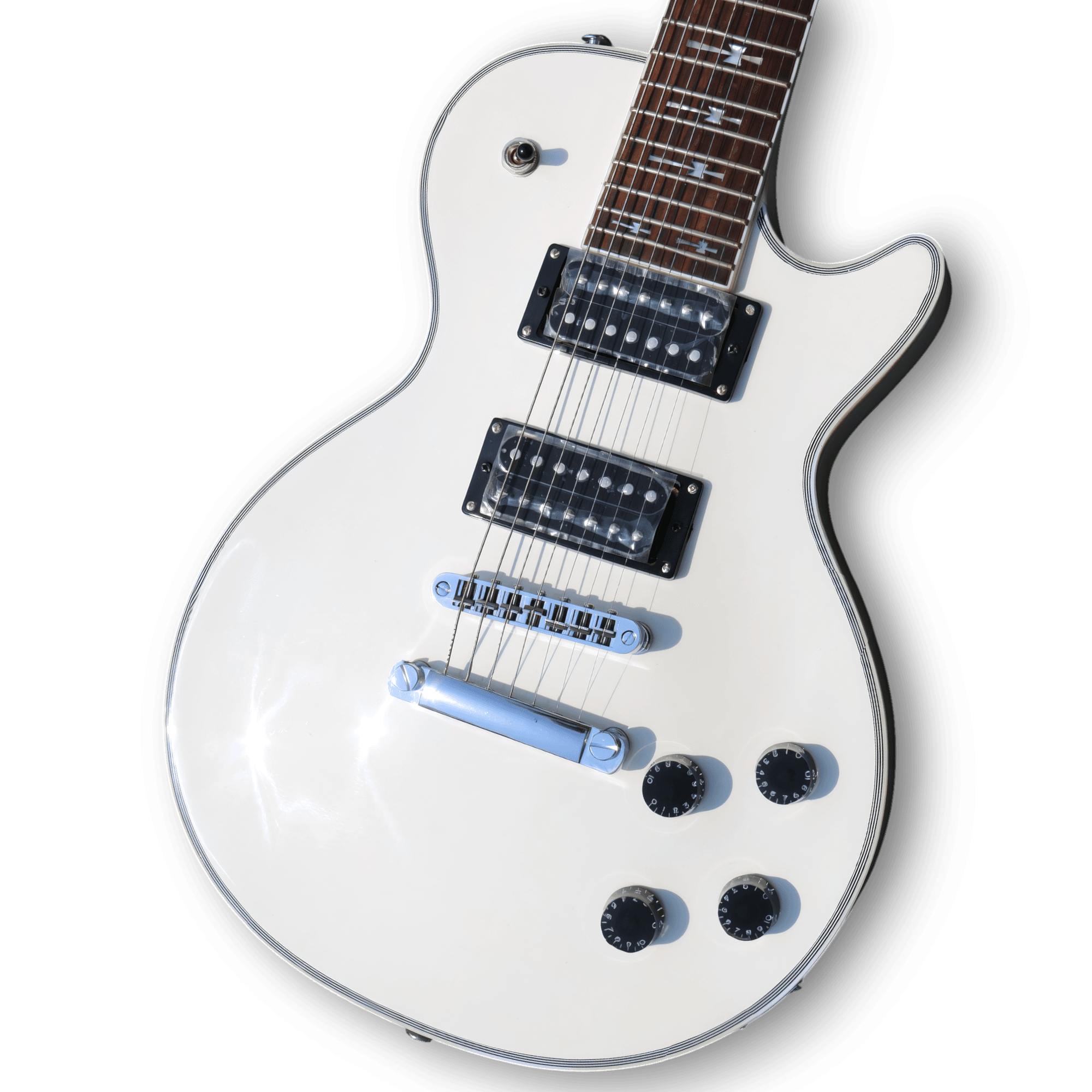Custom Made White 7 Strings Electric Guitar