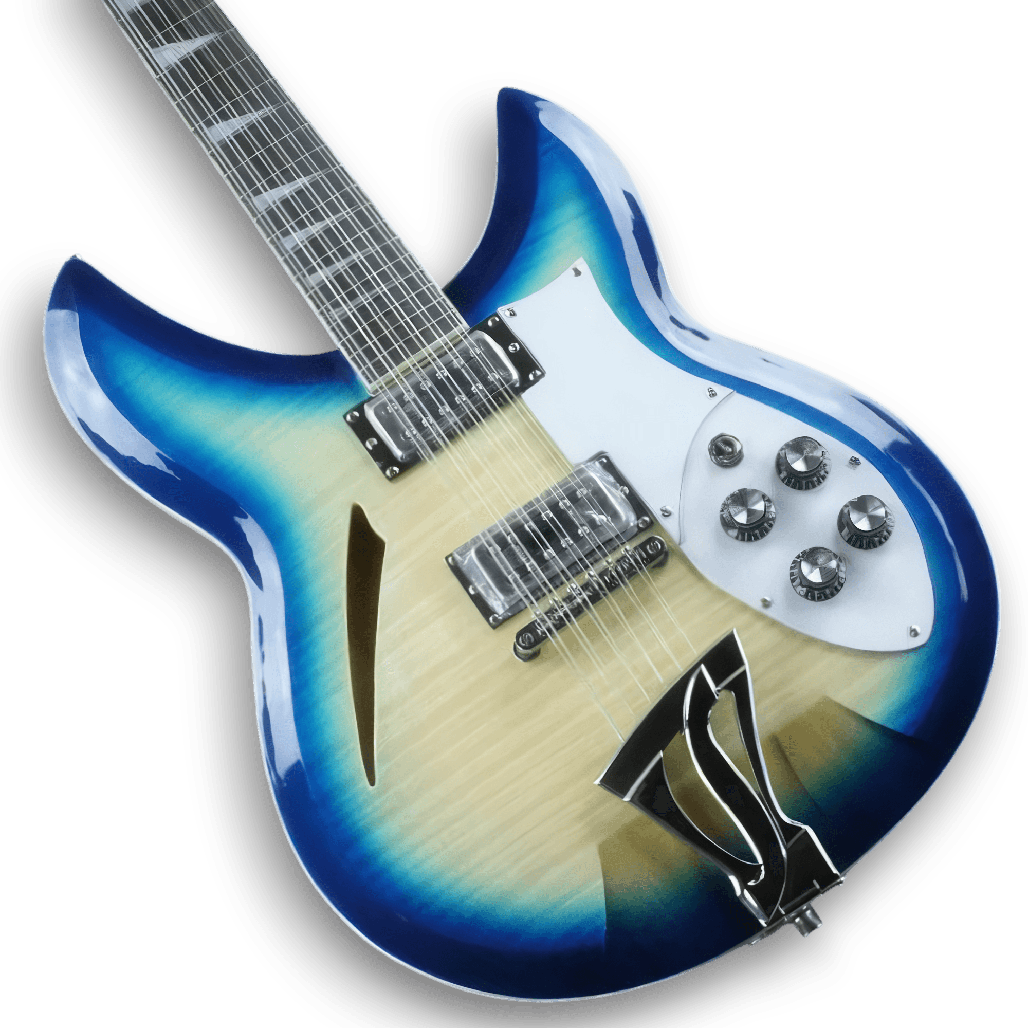 Custom Made Blue Semi-Hollow Body 381 Style 12 String Electric Guitar