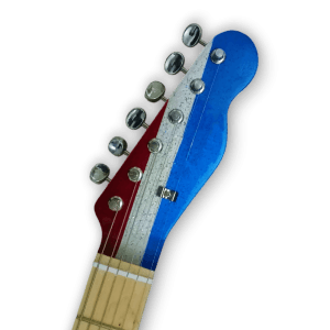 Custom Made Blue Red Silver Sparkle Buck Owens Tele Style 6 Strings Electric Guitar - Image 4