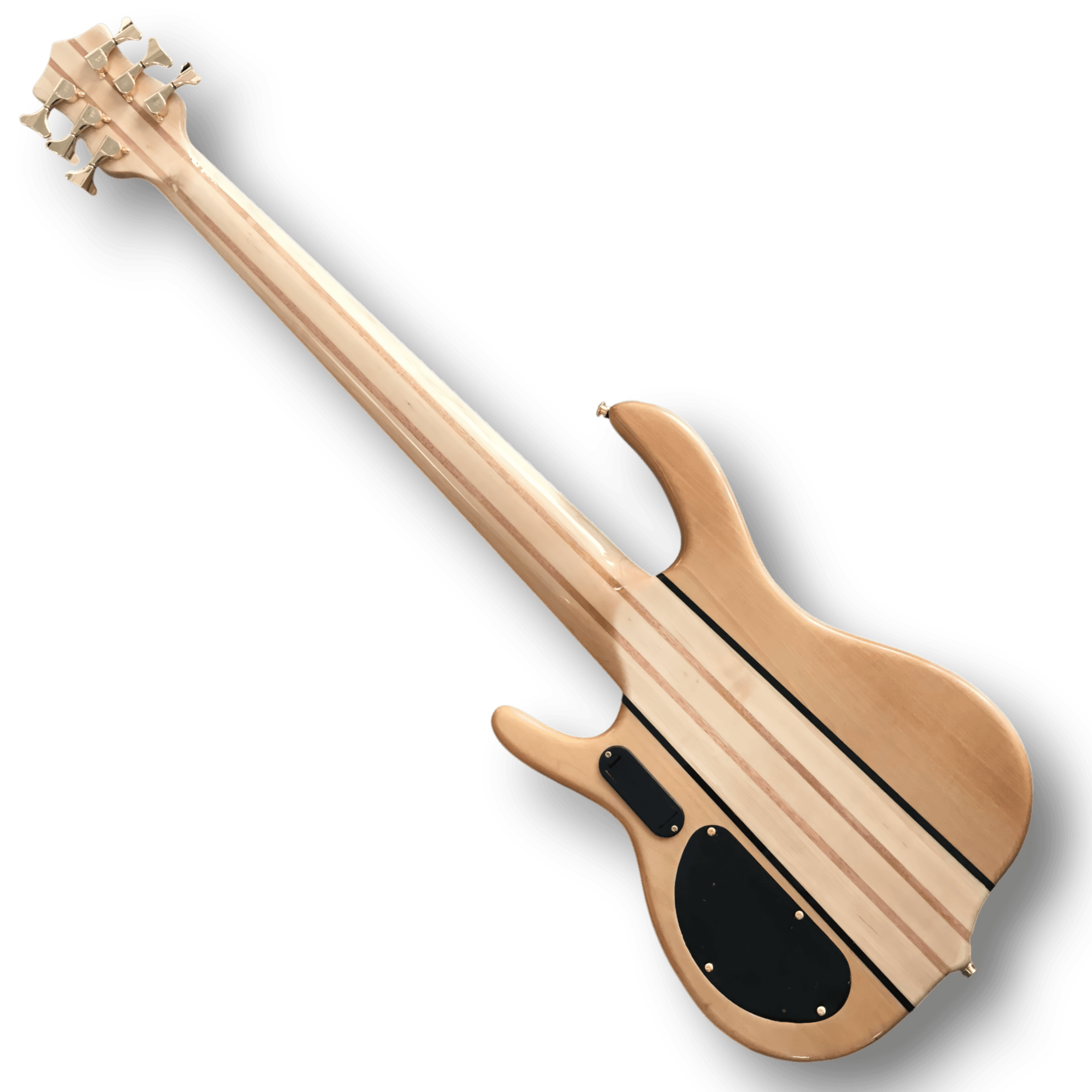 Custom Made Quilted Maple Top Neck Through 6 String Electric Bass Guitar - Image 4