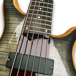 Custom Made Flame Maple Top Neck-Through-Body Patriot Style 6 Strings Electric Bass - Image 7